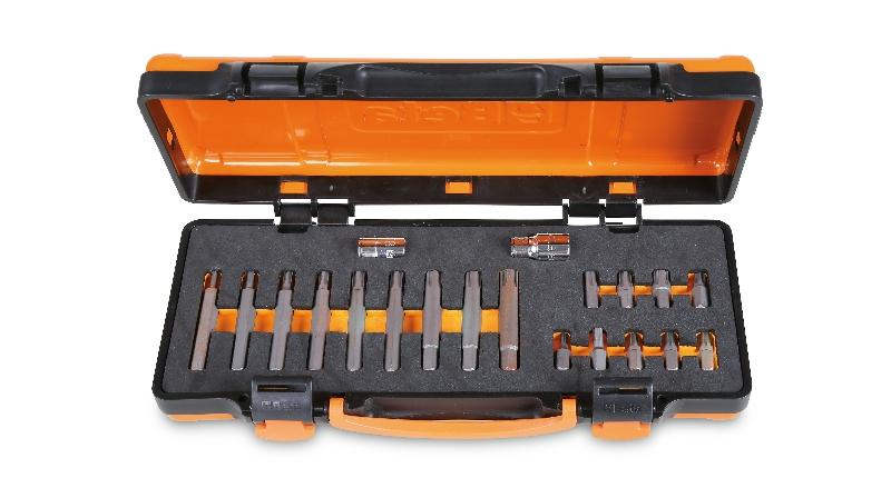 867/C20 - Assortment of 18 bits for RIBE® screws, with 10 mm hexagon drive and 2 accessories, in soft foam tray and metal case