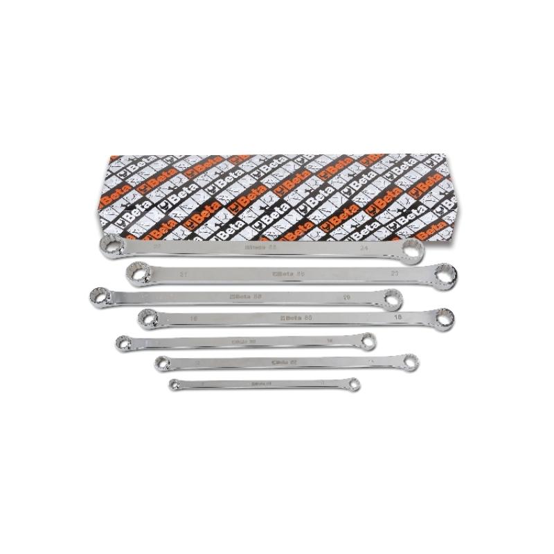88/S7 - Set of 7 double ended flat ring wrenches, extra-long series