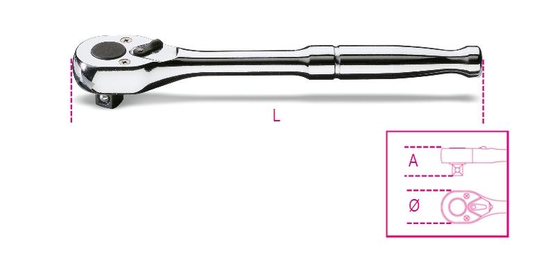 910M/55 - 3/8â€ drive reversible ratchet with metal handle