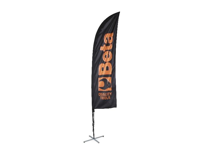 9561V 2,5 - Sail flag 2.5x0.50 m with aluminium pole, cross base with weighted ring