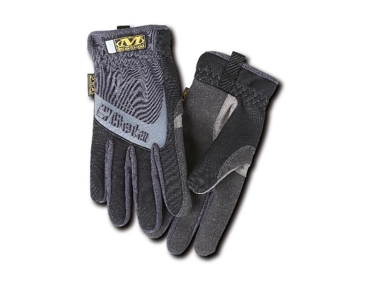 9574B - Work gloves, with stretch-elastic cuffs, reinforced thumbs and index fingers, made from touchscreen capable synthetic leather