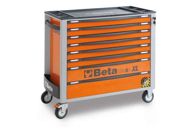 C24SA-XL/8 - Mobile roller cab with eight drawers, with anti-tilt system, long model