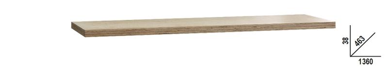 C45PW/2-1,3MT - 1.3-m-long wood worktop for workshop equipment combination C45