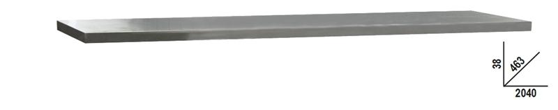 C45PX/3-2,0MT - 2-m-long worktop made of stainless steel coated MDF for workshop equipment combination C45