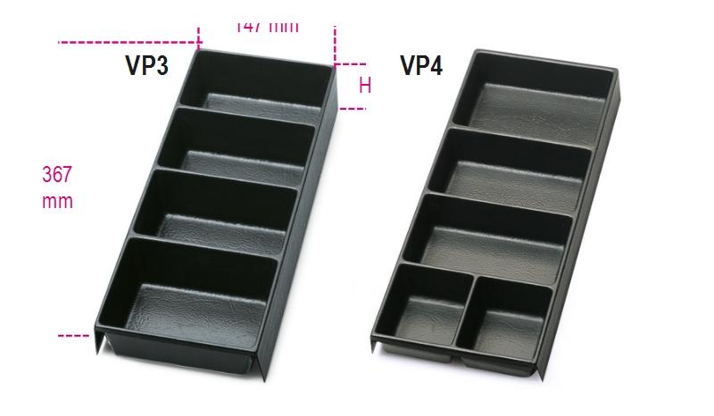 VP3 - VP4 - Thermoformed trays for small items, made from plastic for all roller cabs and all trolleys